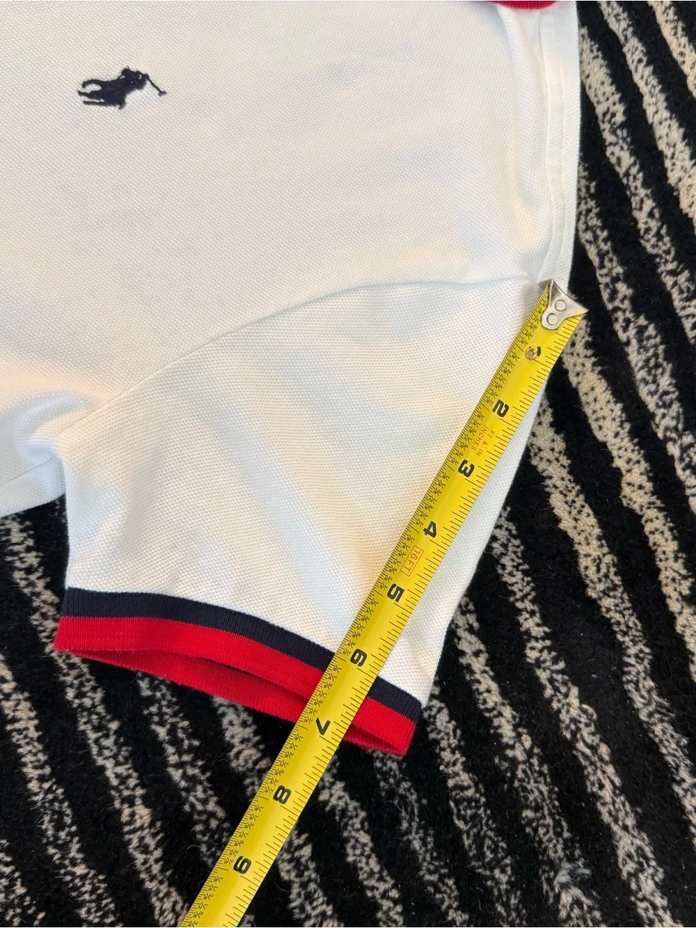 Ralph Lauren White Polo with Navy & Red Trim